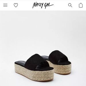 Black Espadrille Platform Sandals
